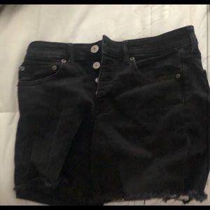 high waisted black american eagle jean shorts